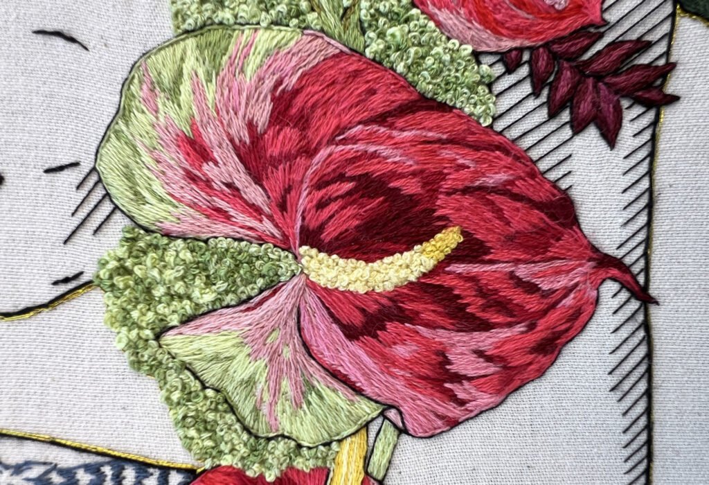 Detalhe de «Autorretrato Shibari & Flores - 3» (2025), Rod RAS