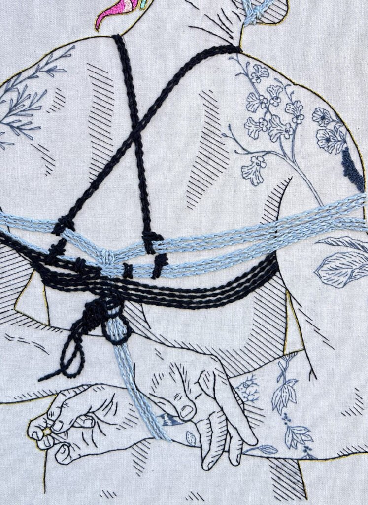 Detalhe de «Autorretrato Shibari & Flowers - 9» (2026), Rod RAS