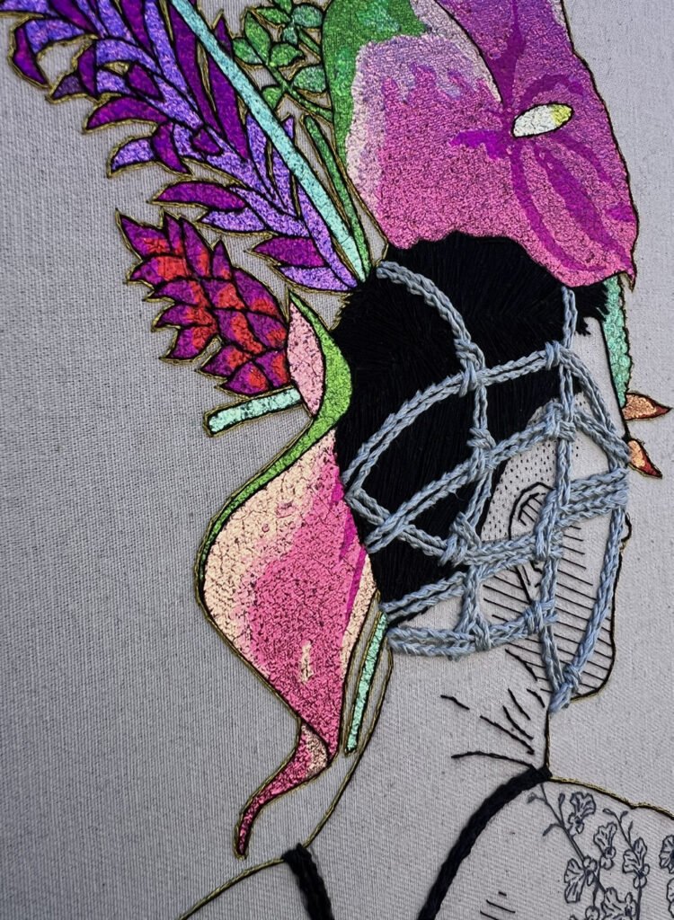 Detalhe de «Autorretrato Shibari & Flowers - 9» (2026), Rod RAS