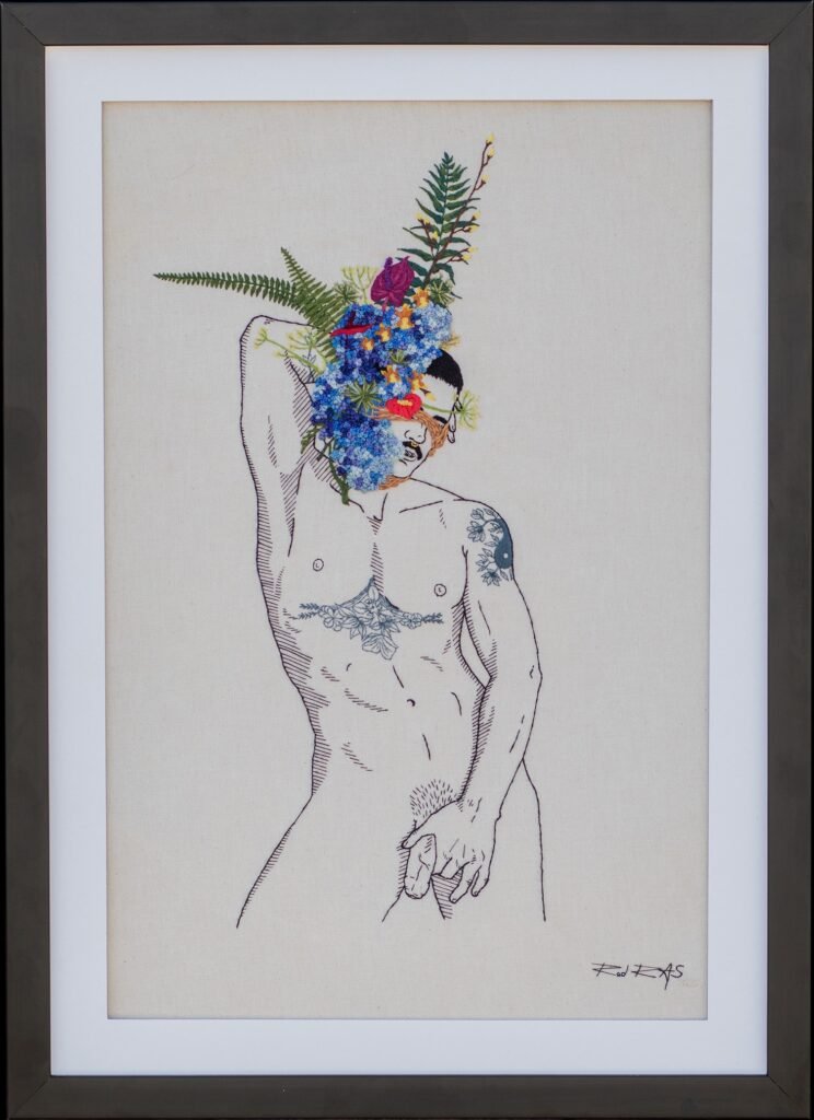 «Autorretrato Shibari #3» (2021), Rod RAS — obra em bordado