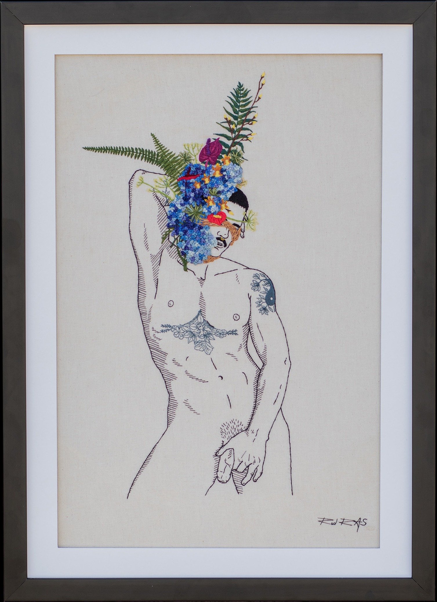 «Autorretrato Shibari #3» (2021), Rod RAS — obra em bordado