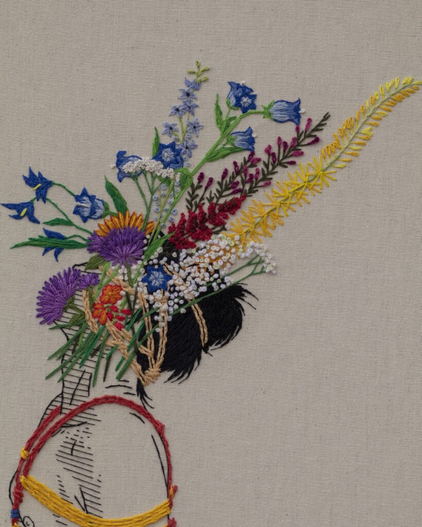 Detalhe de «Shibari & Flowers - 3» (2024), Rod RAS
