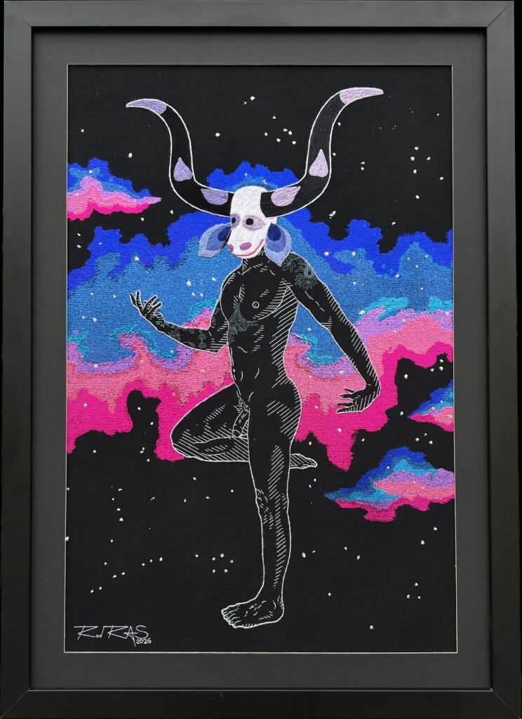 «Pisces» (2026), Rod RAS — obra em bordado