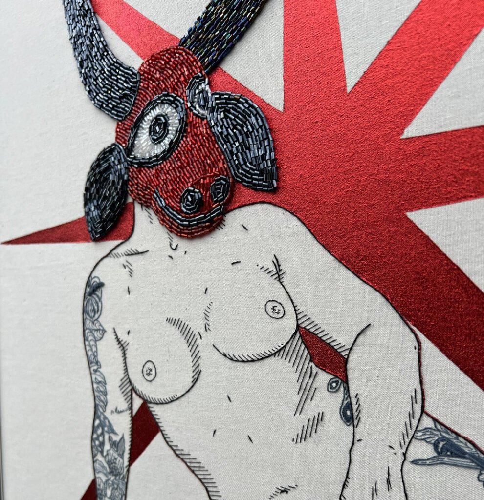 Detalhe de «Vaca Profana» (2025), Rod RAS