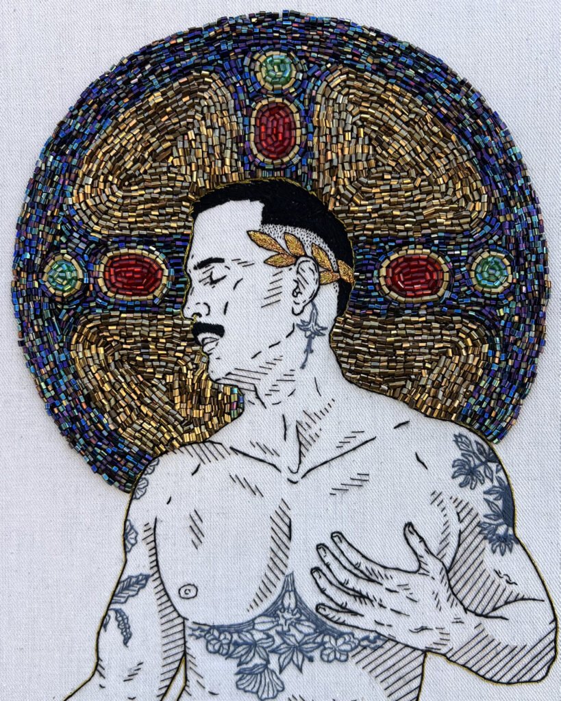 Detalhe de «Eu sempre quis ser Santo» (2024), Rod RAS