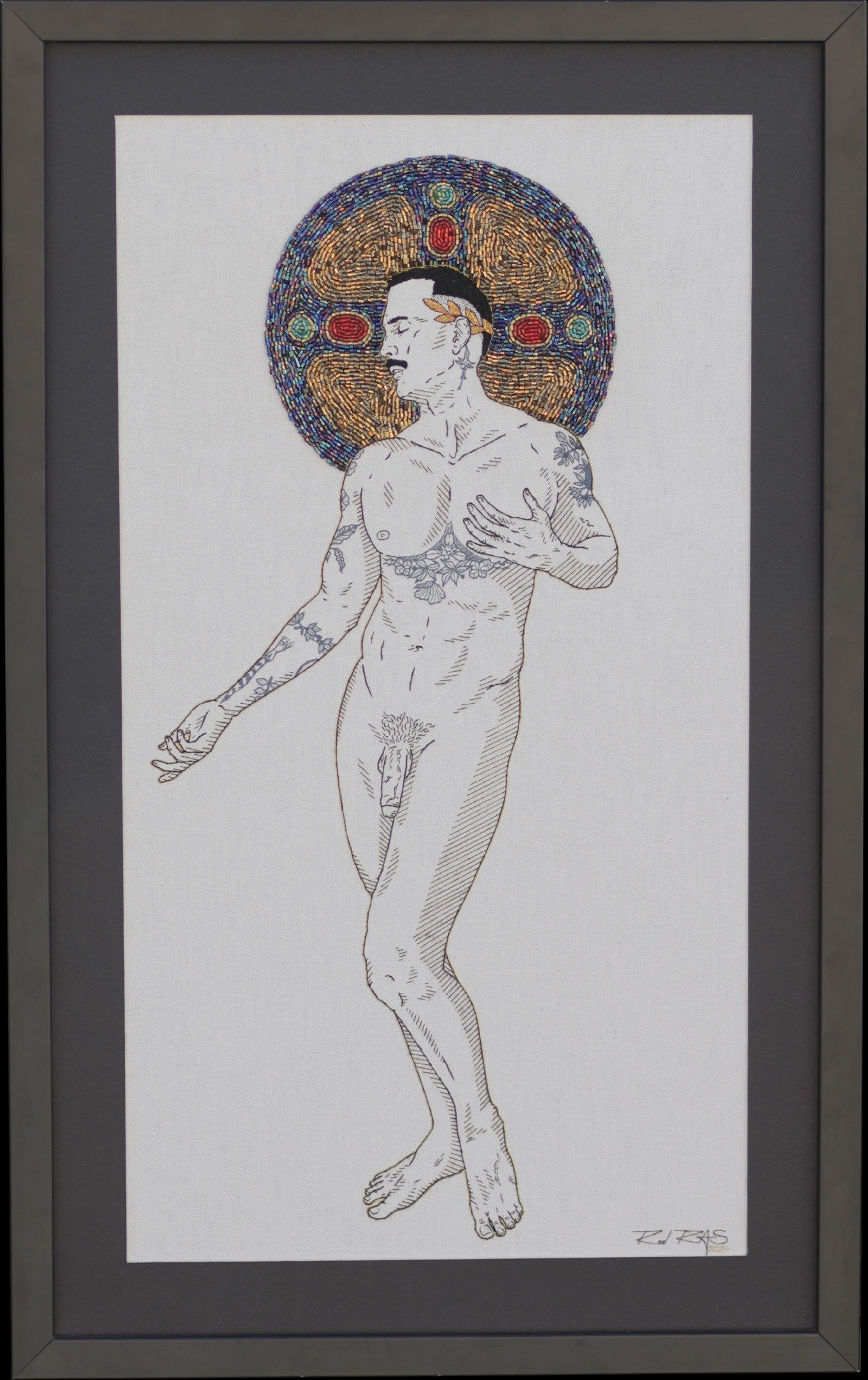 «Eu sempre quis ser Santo» (2024), Rod RAS — obra em bordado