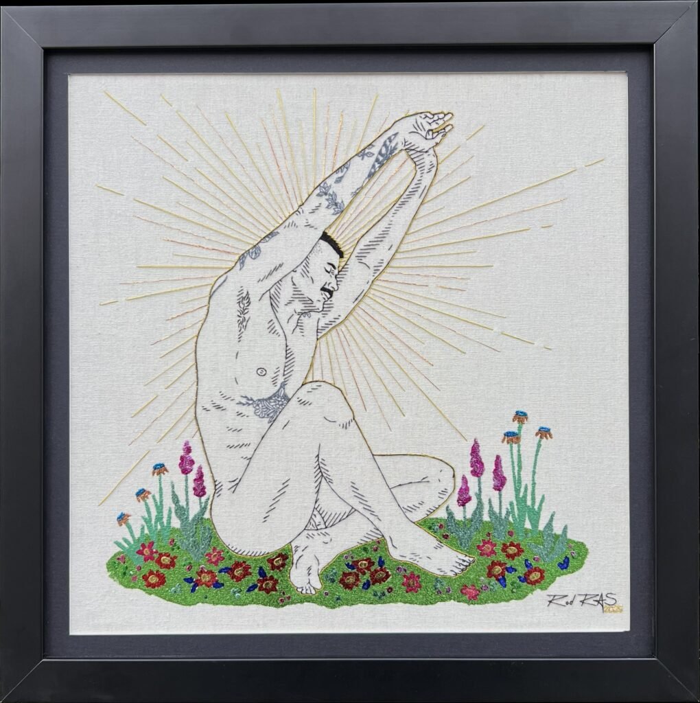 «Garden boy» (2025), Rod RAS — obra em bordado
