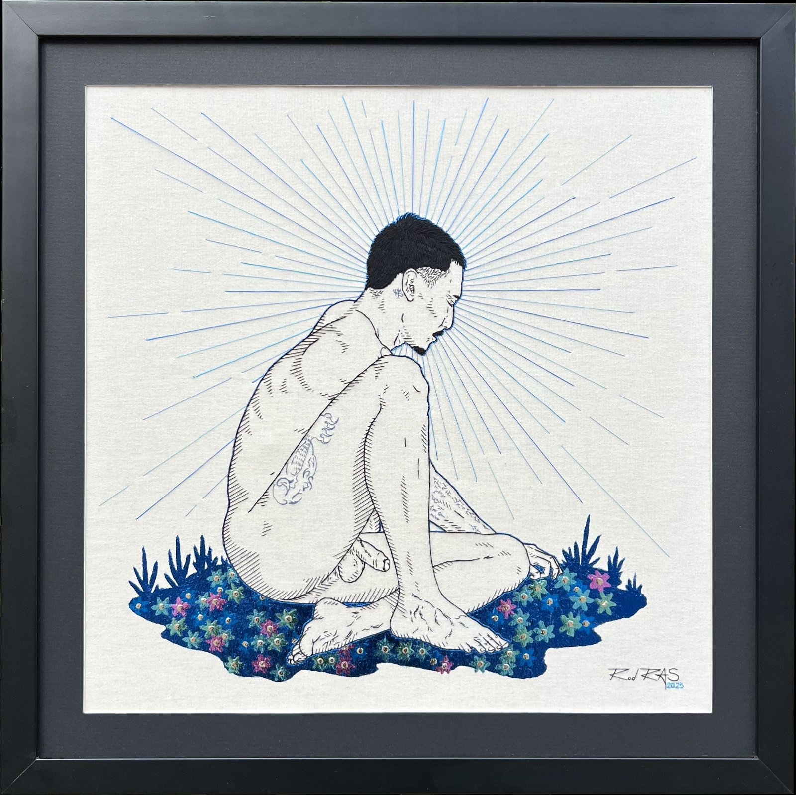 «Eletric Blue» (2025), Rod RAS — obra em bordado